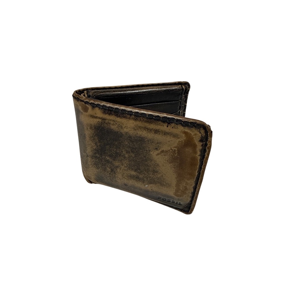 Vintage Fossil Men's Genuine‎ Leather Wallet - Removable Insert - Nice Patina